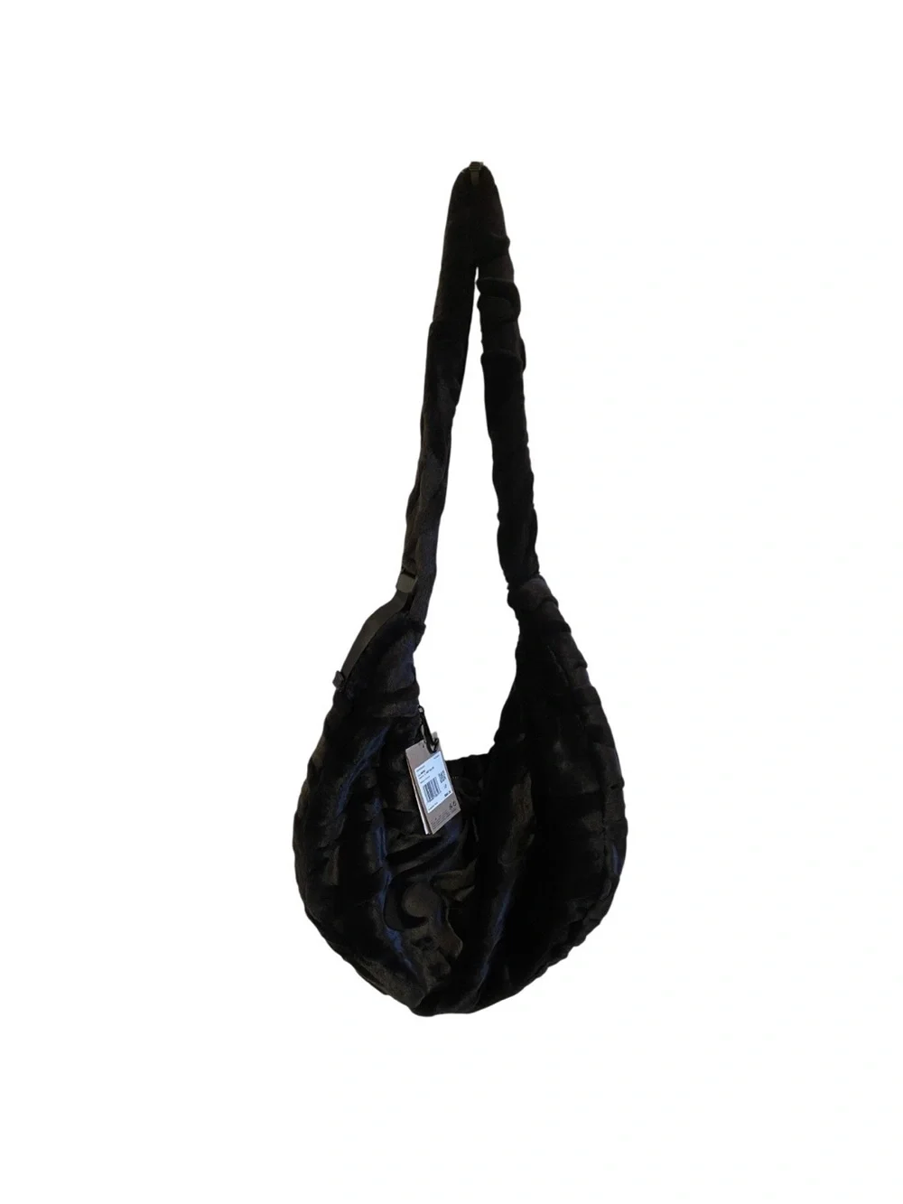 Nike Sportswear Black Faux Fur Slouchy Bag - NWT **